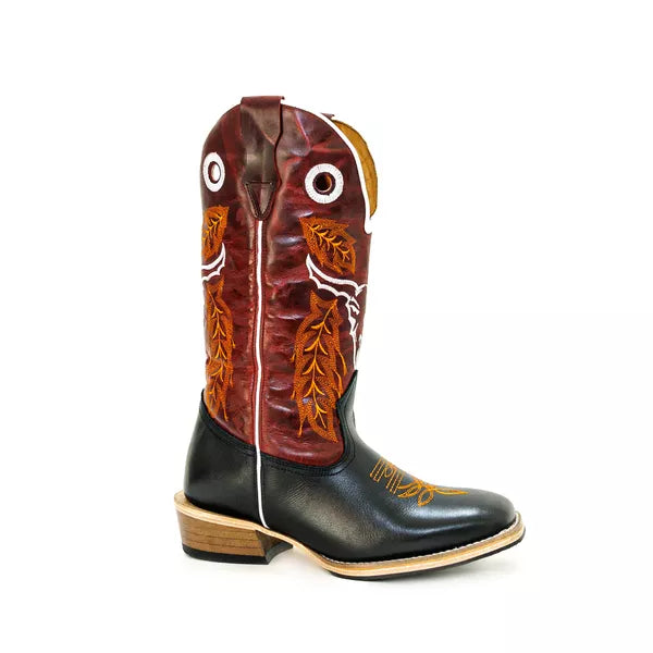 Bota Texana Salto Carrapeta Couro Legítimo Boi Pena