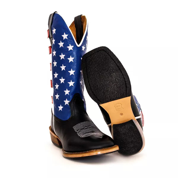 Bota Texana Salto Carrapeta EUA Pé Preto