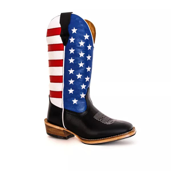 Bota Texana Salto Carrapeta EUA Pé Preto