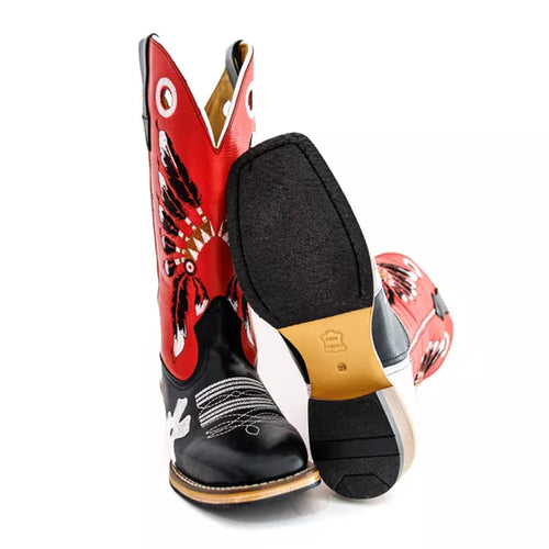 Bota Texana Salto Carrapeta  Cocar Preto