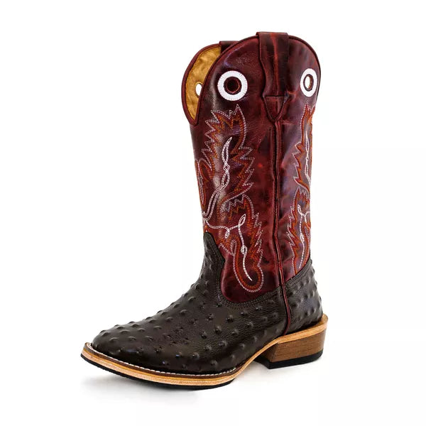 Bota Texana Salto Carrapeta Avestruz Preto