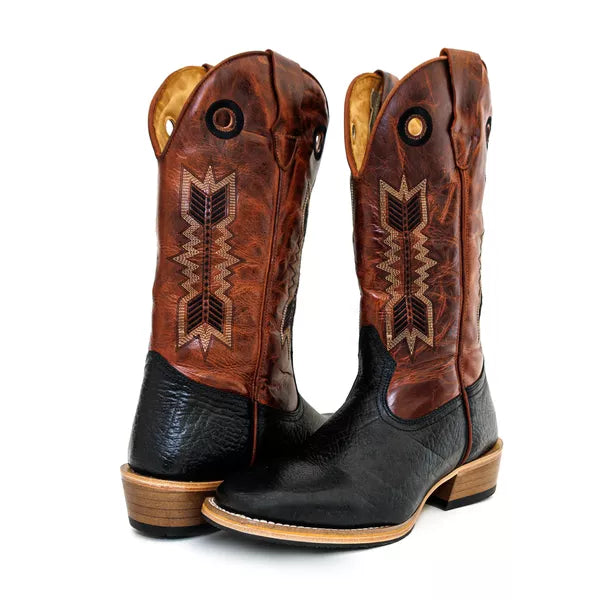 Bota Texana Salto Carrapeta Flecha Cano Marrom