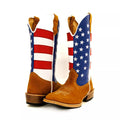 Bota Texana Salto Carrapeta Couro Legítimo Bandeira Americana