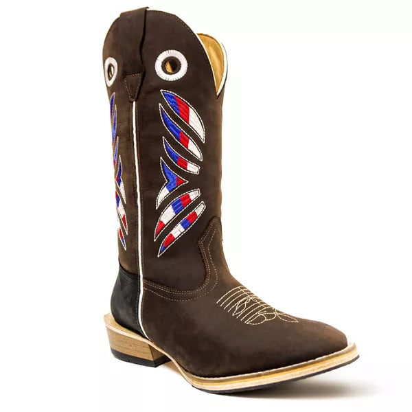 Bota Texana Salto Carrapeta Italia Marrom