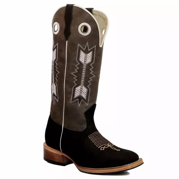 Bota Texana Salto Carrapeta Couro Legítimo Flexa Cinza