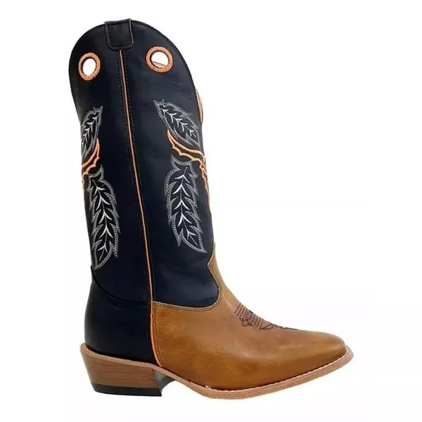 Bota Texana Salto Carrapeta Couro Legítimo Boi Pena