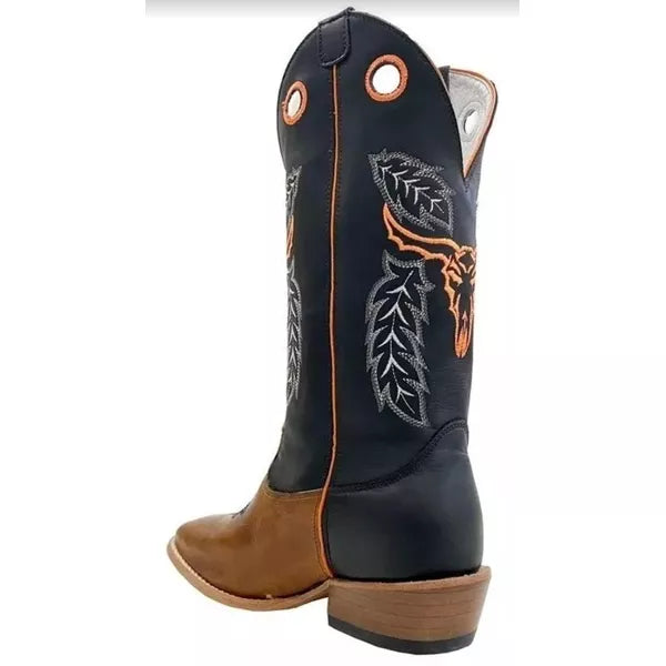 Bota Texana Salto Carrapeta Couro Legítimo Boi Pena