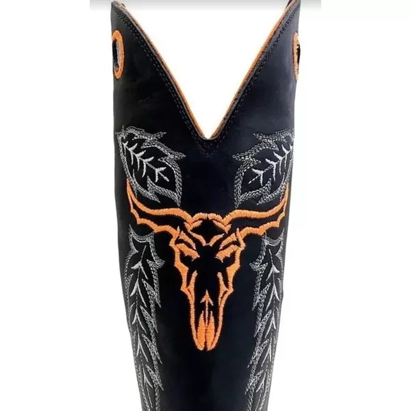 Bota Texana Salto Carrapeta Couro Legítimo Boi Pena