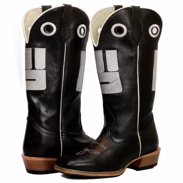 Bota Texana Salto Carrapeta Couro Legítimo Mão