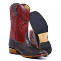 Bota Texana Salto Carrapeta Couro Legítimo Bordô