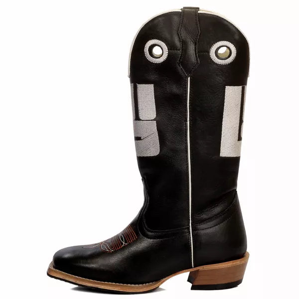 Bota Texana Salto Carrapeta Couro Legítimo Mão