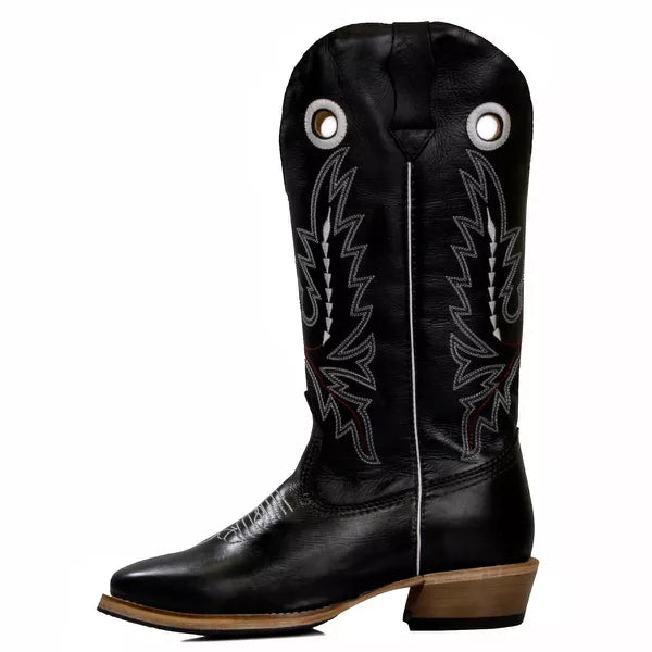 Bota Texana Salto Carrapeta Couro Legítimo Costura